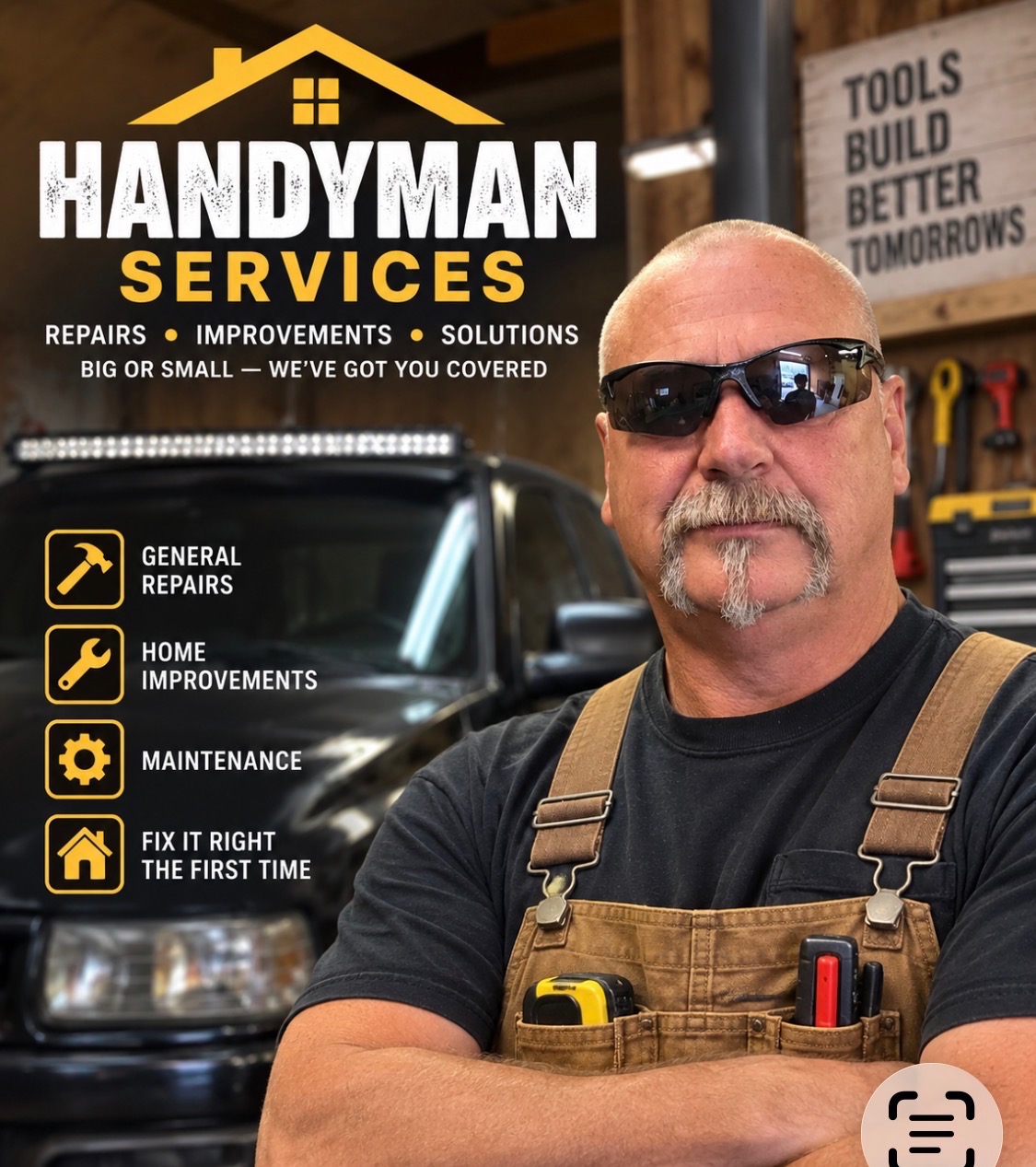 Dean's Handyman & Mobile Mechanic — Dean in his workshop